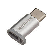 Переходник MicroUSB на Type-C Remax RA-USB1 Feliz (Стальной)