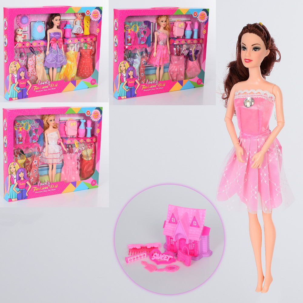 Лялька-модниця шарнірна з набором суконь та інших аксесуарів, фото 1