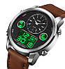 Чоловічий спортивний годинник Skmei 1653 (Коричневі з сріблястим), фото 3