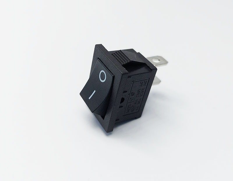 Перемикач клавішний KCD1-101-1, 1 група, ON-OFF, 2 pin, 6A 250VAC/10A 125VAC, чорний
