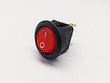Перемикач клавішний KCD1-101N-8, з підсвіткою, 1 група, ON-OFF, 3 pin, 6A 250VAC/10A 125VAC, червоний, фото 2