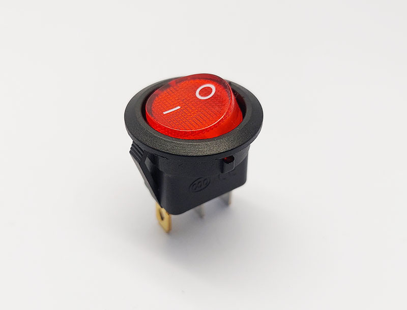 Перемикач клавішний KCD1-101N-8, з підсвіткою, 1 група, ON-OFF, 3 pin, 6A 250VAC/10A 125VAC, червоний, фото 1