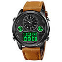 Кварцовий чоловічий годинник Skmei 1653 (Коричневі з чорним), фото 3