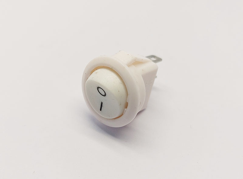 Перемикач клавішний KCD5-101-2, 1 група, ON-OFF, 2 pin, 3A 250VAC/6A 125VAC, білий, фото 1