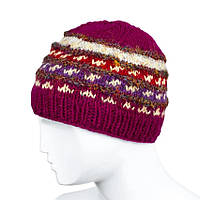 Вовняна Шапка в'язана з візерунком жіноча