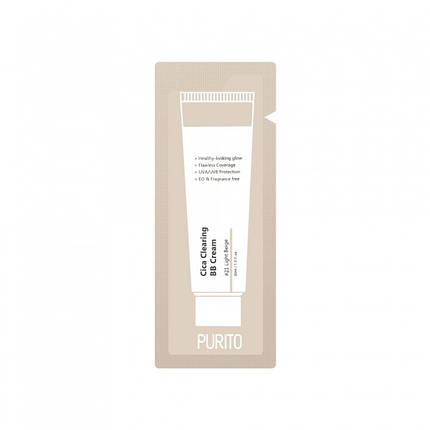 ВВ крем с екстрактом центели Purito Cica Clearing BB Cream (No23 natural Beige) 1 ml, фото 1