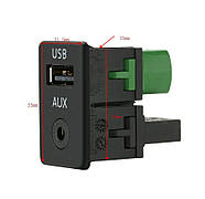 USB AUX панель і кабель для магнітол RCD 510 RNS 315 VW Passat Golf Jetta Skoda, юсб аукс адаптер порт, фото 2