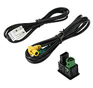 USB AUX панель і кабель для магнітол RCD 510 RNS 315 VW Passat Golf Jetta Skoda, юсб аукс адаптер порт, фото 3