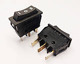 Перемикач клавішний KСD3-123-4, 1 група, (ON)-OFF-(ON), 3 pin, 15A 250VAC, чорний, фото 3
