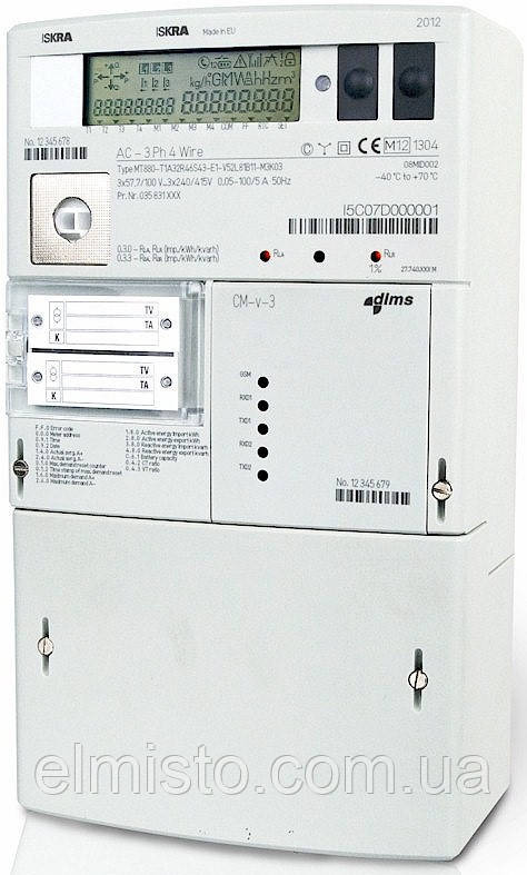 Электросчетчик ISKRA MT880-D2-M DLMS 5(120)А  3*220/380В   0.5s / ТС і/або ТН/імп.вих.,RS485,змінні модулі