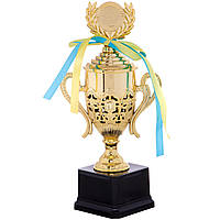 Кубок спортивний, кришкою та місцем під жетон Flash C-866C, золото: пластик, висота 27,5см