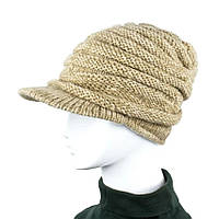 Шапка з козирком з вовни тепла