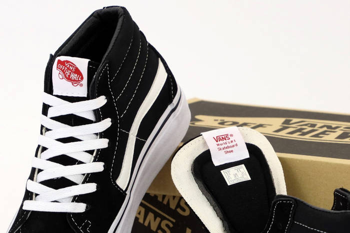 Высокие кеды Vans Sk8-Hi Mid black Ванс СК-8 демисезонные черно белые ...