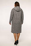 Жіноче пальто демісезонне з капюшоном В-1120 Bouclet Alpaca AGU Тон 105, фото 2