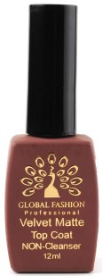Топ для гель-лаку Global Rubber Top VELVET Matte 12мл. Вельвет матовий