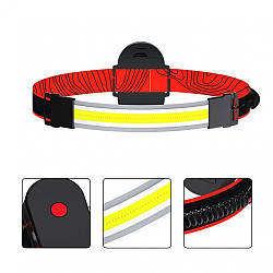 Ліхтар налобний WD164, PL-04/ 3*AAAб COB/діодна стрічка/