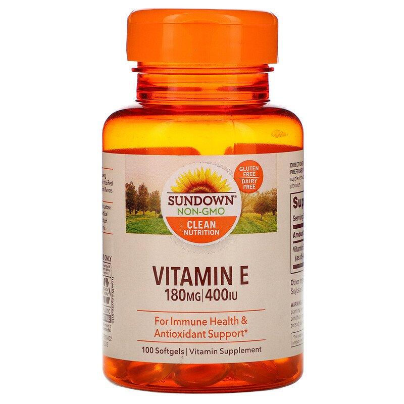 Вітамін Е, Sundown Naturals "Vitamin E" 180 мг / 400 МО (100 гелевих капсул)