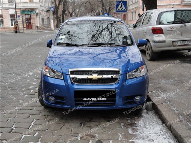 Накладки на фари "Широкі" для Chevrolet Aveo T250, вії Шевроле Авео