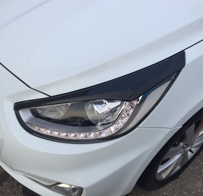 Накладки на фари Hyundai Accent 2010+, Вії Хюндай Акцент