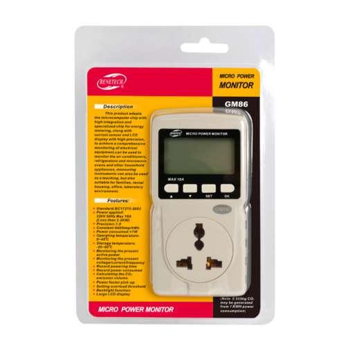 Энергометр (10А) Benetech GM86. Вимірювач параметрів споживання електроенергії (10А), фото 1