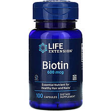 Биотин Life Extension "Biotin" 600 мкг (100 капсул)