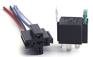 Реле автомобільне із запобіжником та роз'ємом - 12В 30А 14AWG