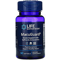 Комплекс для здоровья глаз Life Extension "MacuGuard Ocular Support with Saffron & Astaxanthin" (60 капсул)