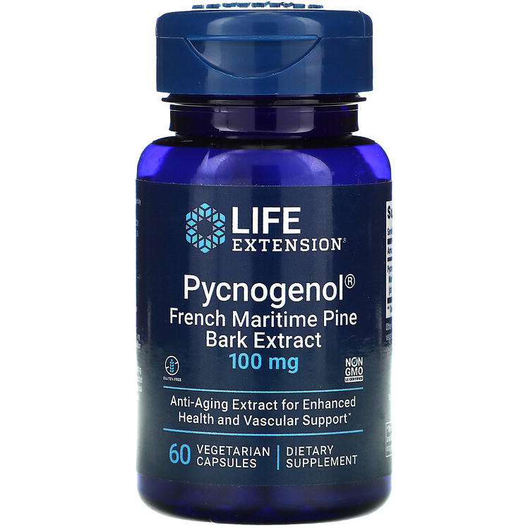 Пикногенол Life Extension "Pycnogenol French Maritime Pine Bark Extract" 100 мг (60 капсул), фото 1