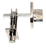 Засувка для вхідних дверей квадратна DL-02 з поворотником (аналог засувки 256) Нікель, фото 3