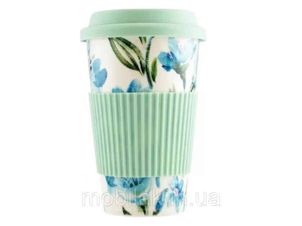 Чашка Flower story з силіконовою кришкою 440мл. арт.: 21-279-063. ТМ Keramia