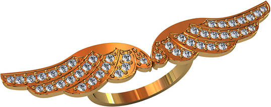 Комплект Кільце Сережки Кулон Крила, фото 5