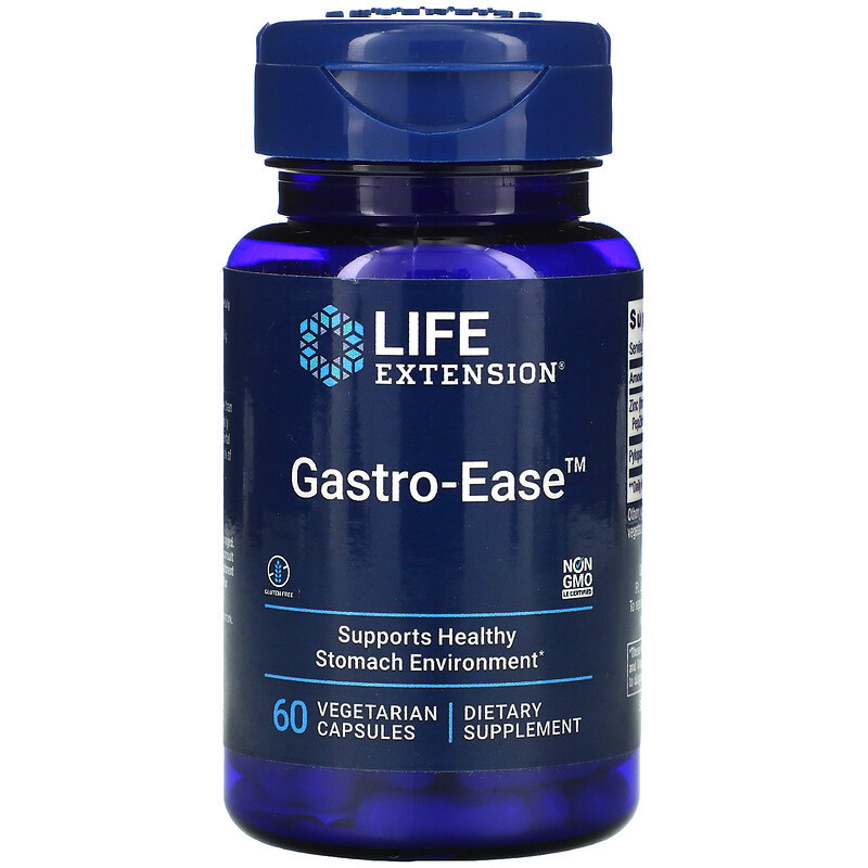 Пробіотики для відновлення мікрофлори шлунка Life Extension "Gastro-Ease" (60 капсул)
