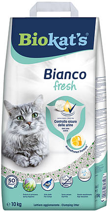 Наповнювач для котячого туалету Biokat's BIANCO FRESH бентонітовий комкуючийся 5 кг, фото 1