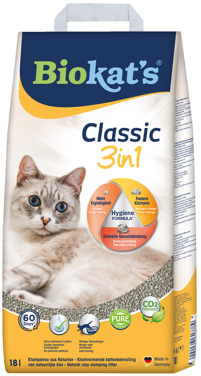 Наповнювач для котячого туалету Biokat's CLASSIC 3in1 бентонітовий комкуючийся 18 л