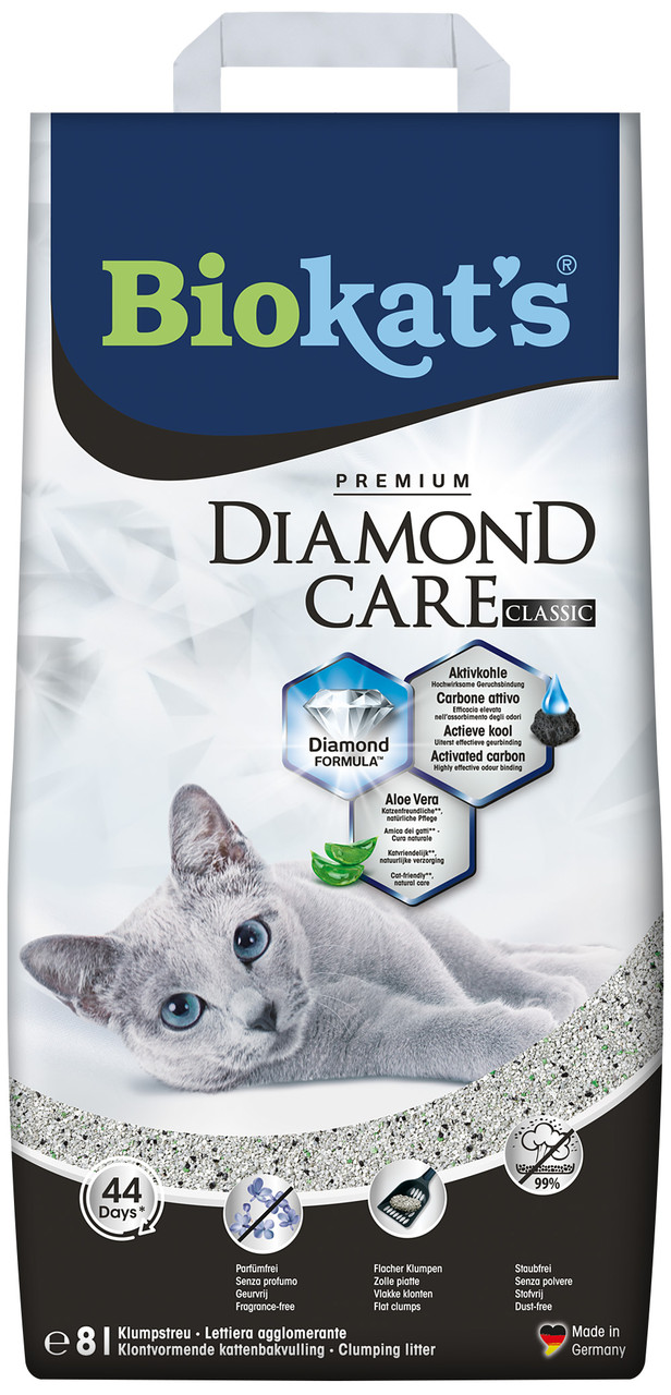 Наповнювач для котячого туалету Biokat's DIAMOND CARE CLASSIC бентонітовий комкуючийся 8 л