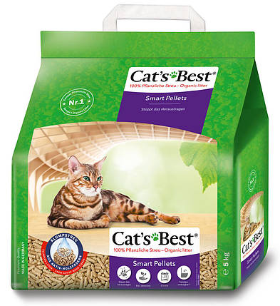 Наповнювач для котячого туалету Cat's Best SMART Pellets деревний комкуючий 10 л/5 кг, фото 1
