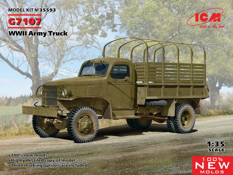 Пластикова модель 1/35 ICM 35593 американський вантажний автомобіль Chevrolet G7107, фото 1