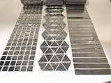 Дзеркальна мозаїка для декору інтер'єра на основі з гнучкої сїтки Довжина 1 м Срібло, фото 7