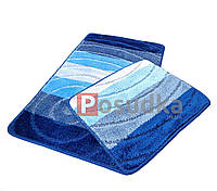 Голубой набор ковриков для ванной Vonaldi на резиновой основе 50х80 см + 40х50 см