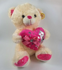 Плюшевый Мишка с сердечком, говорящий, два цвета, высота 40 см (ID ...