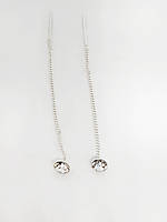 Сережки-протяжки зі срібла 925 з цирконами