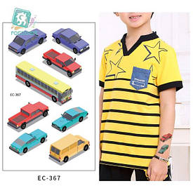 Флеш Тату, 12*8 См. Тимчасова. Перевідна. Дитячі. Набір, Транспорт, Автомобілі, Автомобілі, Ec-367 (S)