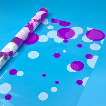 Плівка з малюнком "Кулі-2" фіолетові+білі на прозорому (60 см, 400 г)