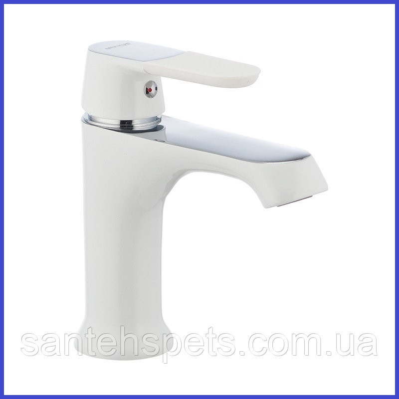 Змішувач для умивальника БІЛИЙ латунний Mixxus PREMIUM Tiger 001 WHITE (MI0570)