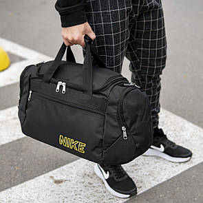Спортивна сумка (дорожня) Найк чорна для поїздок тренувань в залі Nike TLS Yellow на 36L