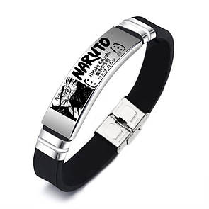 Браслет NARUTO "Hatake Kakashi" з нержавіючої медичної сталі на силіконовому ремінці
