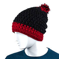 Шапка тепла вовняна з помпоном жіноча
