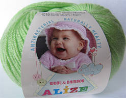 Пряжа Baby Wool Alize N 188 св.мята