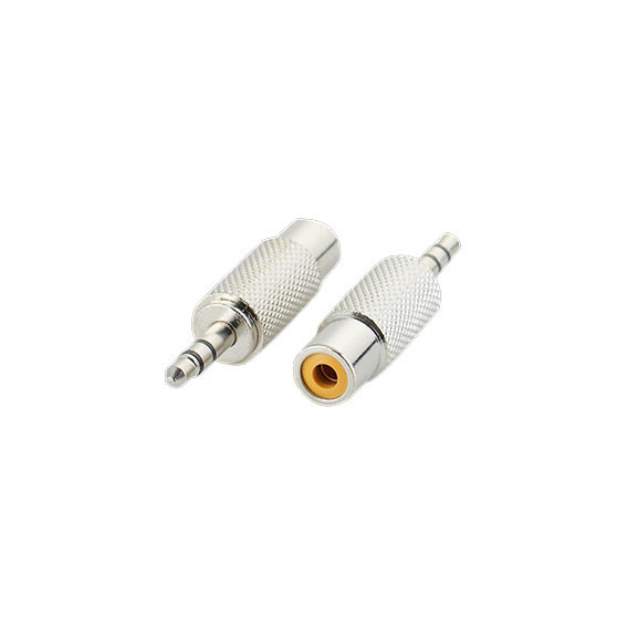 Аудіо перехідник RCA (мама) – JACK 3,5 мм (тато) для з'єднання AUX кабелів, мікрофонів Protech RCA35M, метал