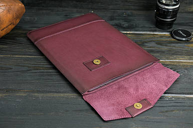 Шкіряний чохол для MacBook Air 13" (2018-2021) Дизайн №21, натуральна шкіра італійський Краст, колір Бордо